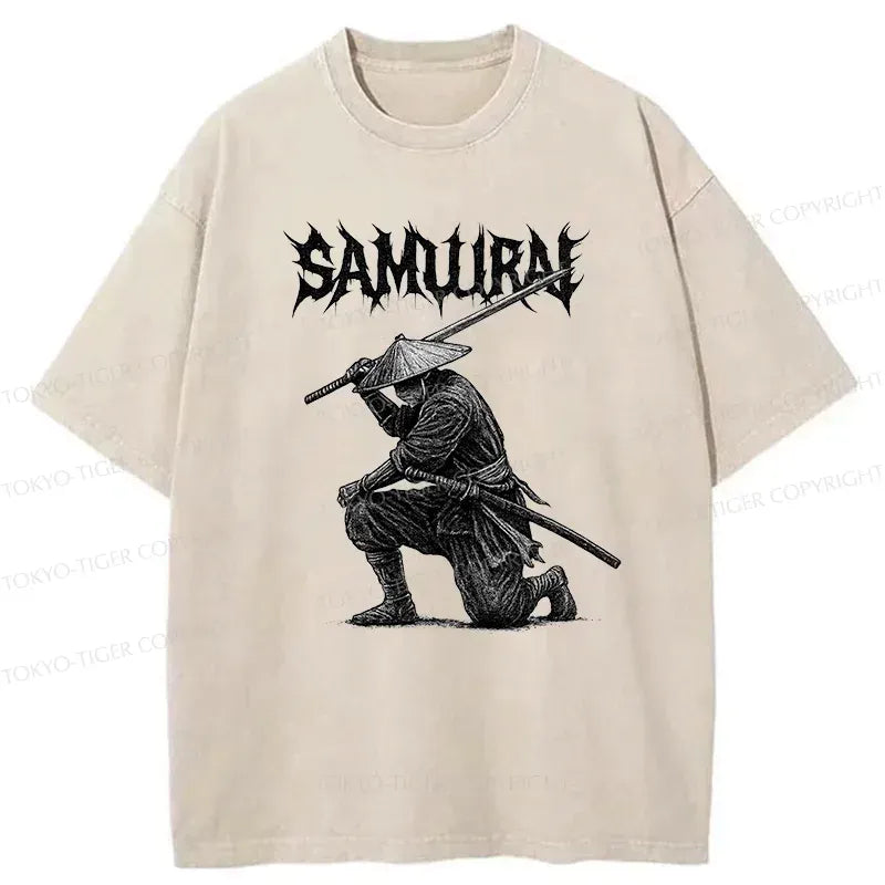 Kyoto-Lion Retro Samurai Washed T-Shirt