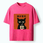 Japanese Vintage Cat T-Shirt on Sale