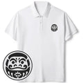 Kyoto-Lion Japanese Daruma Embroidered Polo T-Shirt