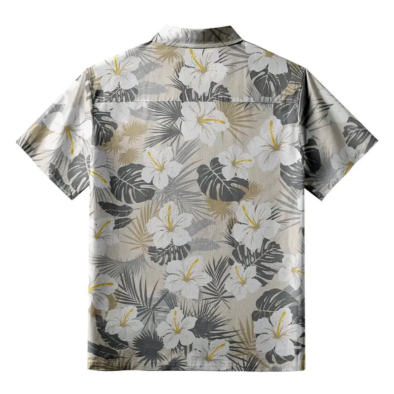 Elegant Floral Hawaiian Shirt for Beach