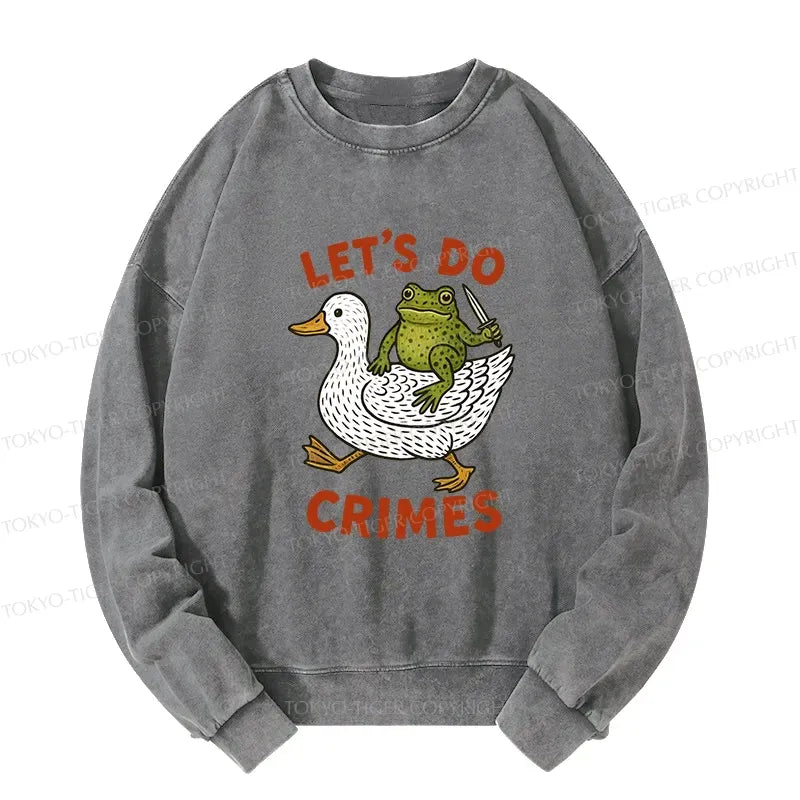 Kyoto-Lion Frog Ready To Commit Crime Washed Sweatshirt