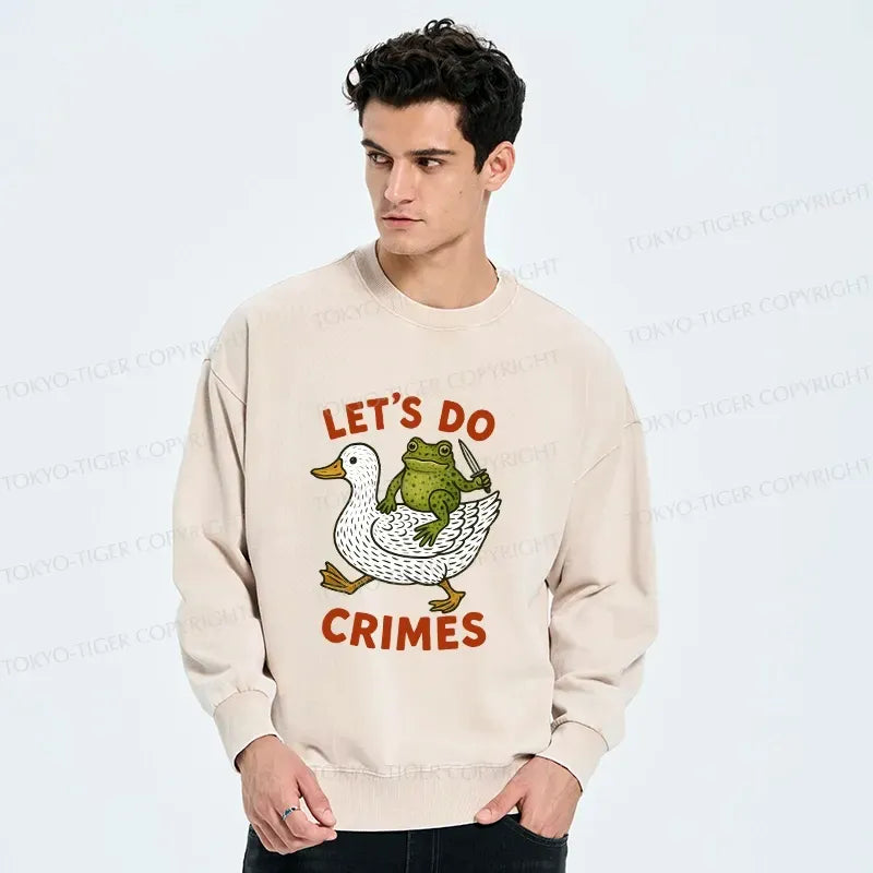 Kyoto-Lion Frog Ready To Commit Crime Washed Sweatshirt