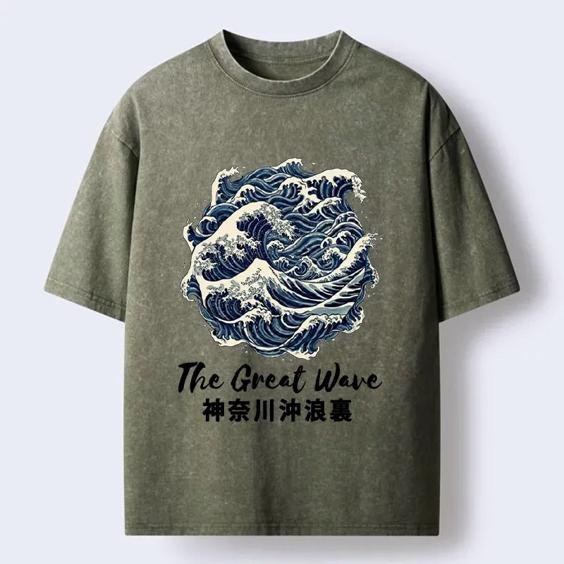 Comfortable Vintage Ukiyo-e T-Shirt for Him