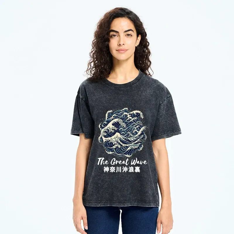 Comfortable Vintage Ukiyo-e T-Shirt for Him