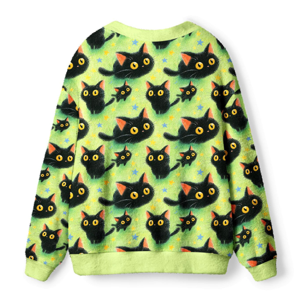 Kyoto-Lion Cute Black Cat Ugly Cardigan Sweater