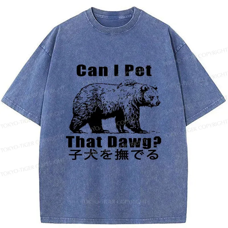 Japanese Washed Bear T-Shirt for Streetwear