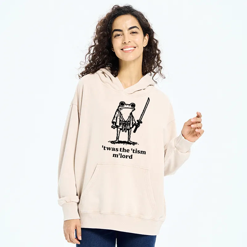 Kyoto-Lion Focused Samurai Frog Washed Hoodie