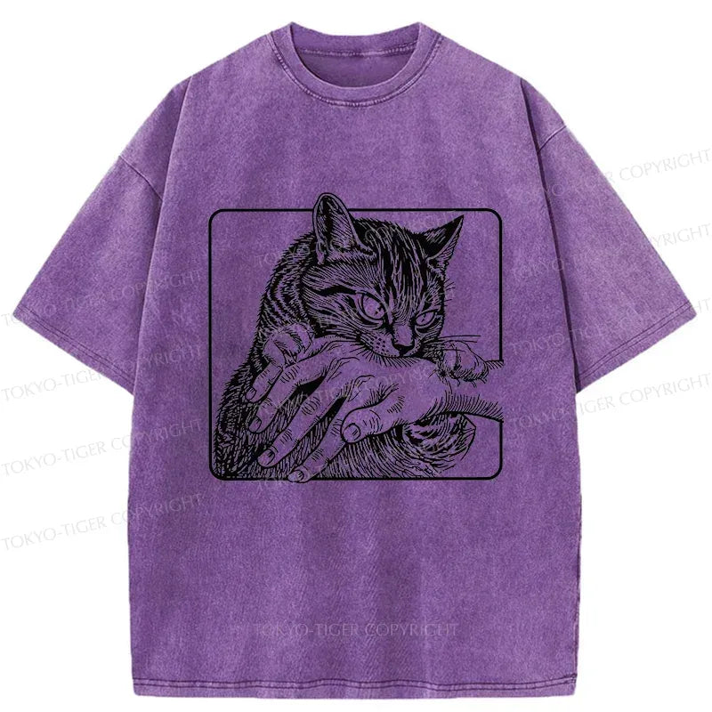 Kyoto-Lion Vicious Cat Washed T-Shirt