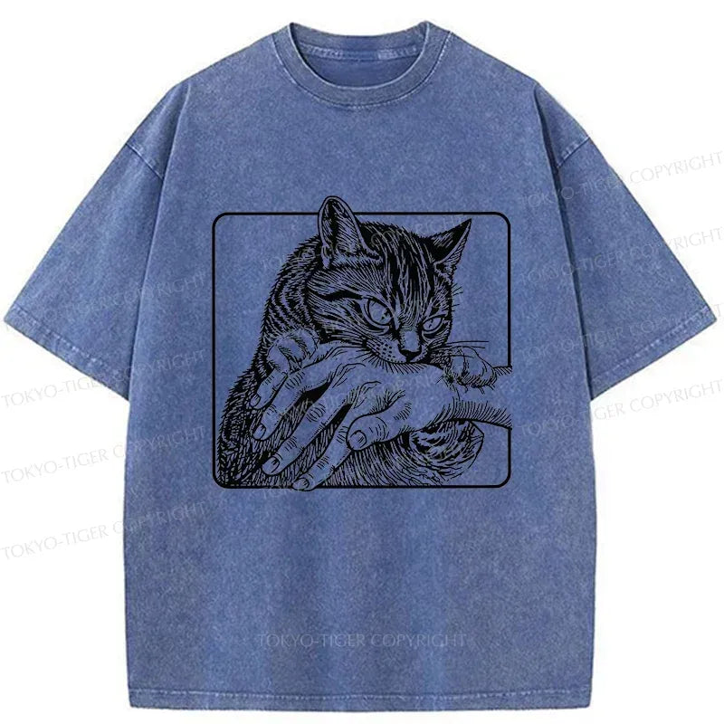 Kyoto-Lion Vicious Cat Washed T-Shirt