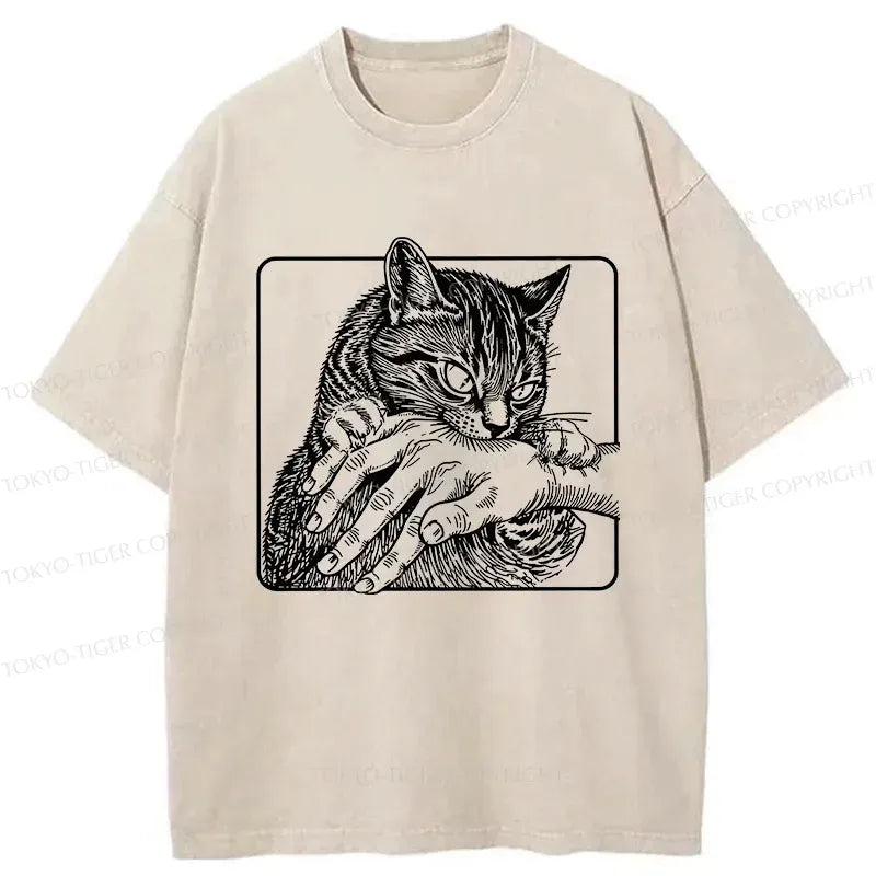 Kyoto-Lion Vicious Cat Washed T-Shirt