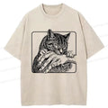 Kyoto-Lion Vicious Cat Washed T-Shirt