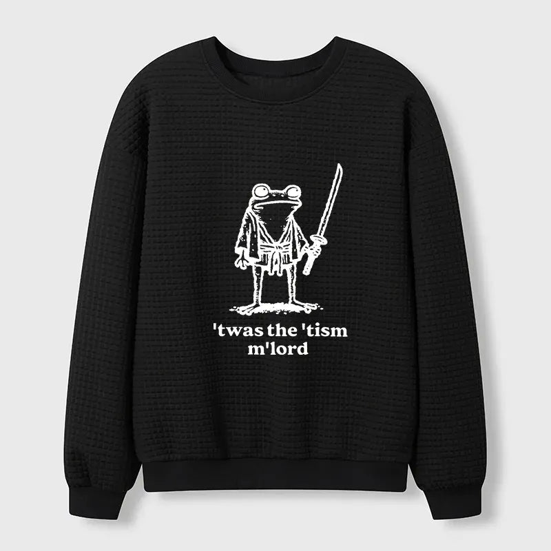 unisex waffle sweatshirt with Japanese art