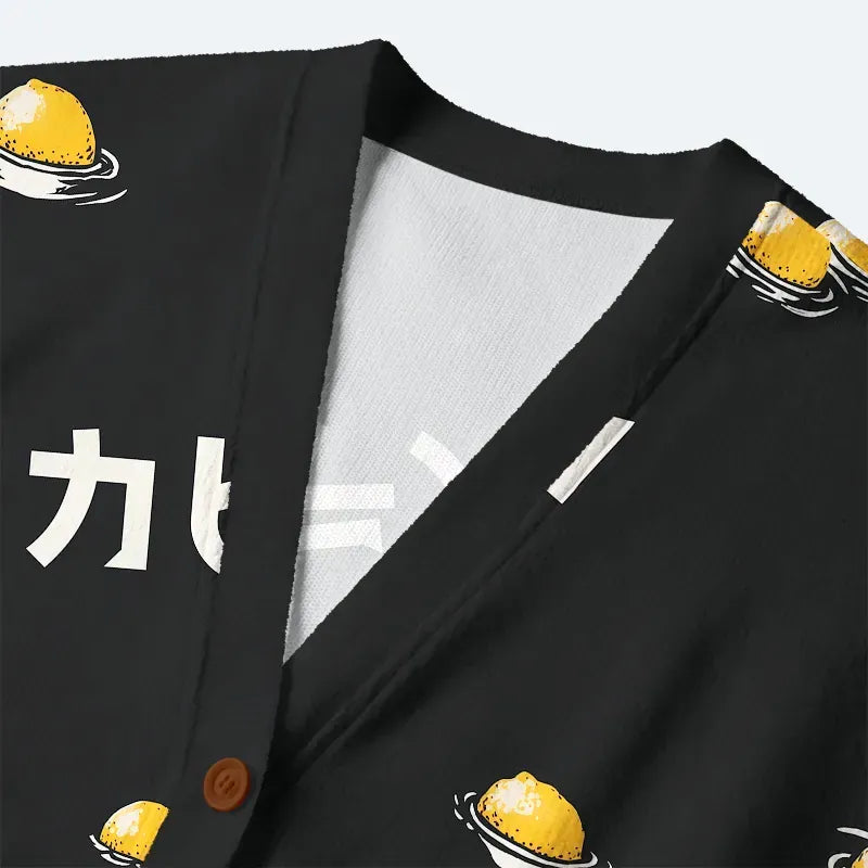 Kyoto-Lion Cute Capybara And Lemon Ugly Cardigan Sweater