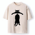 Kyoto-Lion Black Cat Held By Hands Washed T-Shirt