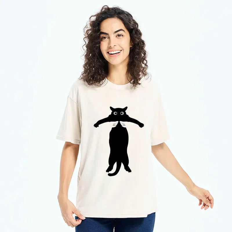 Japanese Washed Cat Tee Daily Wear