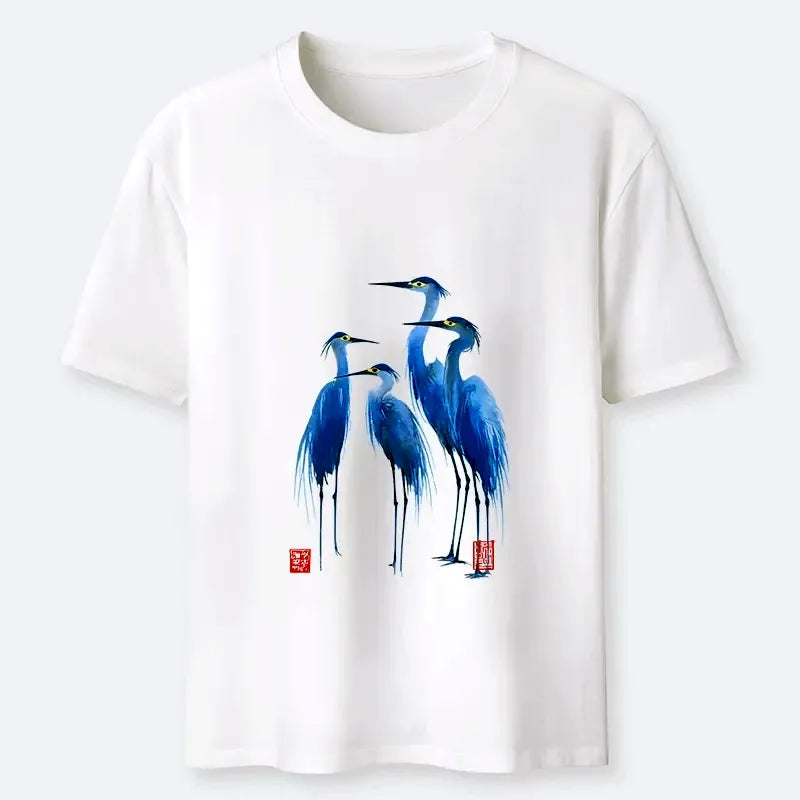 Kyoto-Lion Flocks Of Great Blue Herons Classic T-Shirt