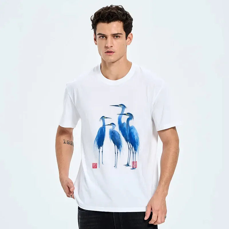 Kyoto-Lion Flocks Of Great Blue Herons Classic T-Shirt