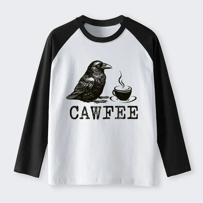 Kyoto-Lion Cawfee Funny Japan Meme Raglan Long Sleeve T-shirt