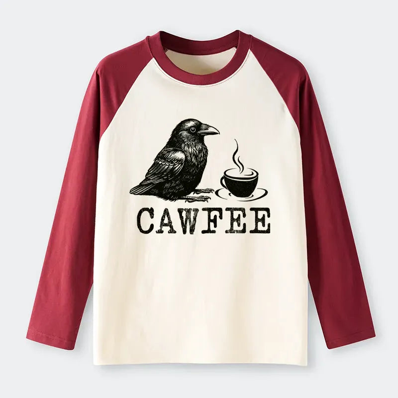 Kyoto-Lion Cawfee Funny Japan Meme Raglan Long Sleeve T-shirt