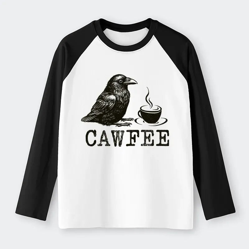 Kyoto-Lion Cawfee Funny Japan Meme Raglan Long Sleeve T-shirt