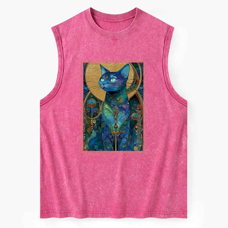Japanese Washed Cat Tank Top Gift Idea