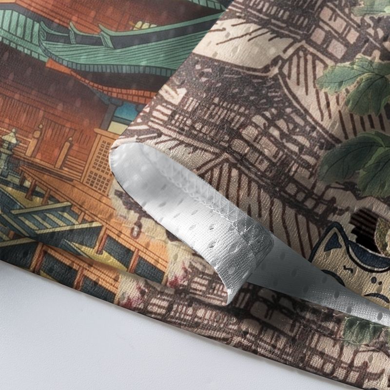Kyoto-Lion Vintage Japanese Art Collage Mesh Jersey