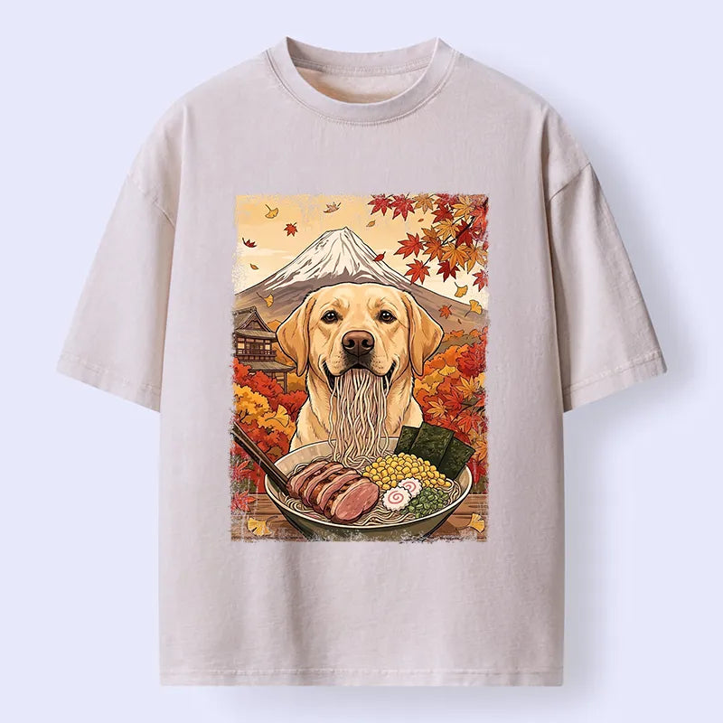 Kyoto-Lion Ramen Dog Feast Washed T-Shirt