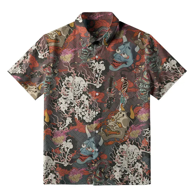 Oni Mask Shirt for Streetwear
