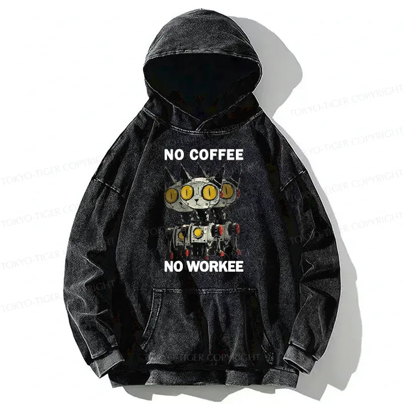 Kyoto-Lion No Coffee No Workee Washed Hoodie