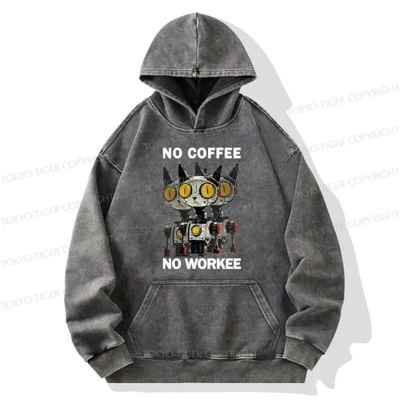 Kyoto-Lion No Coffee No Workee Washed Hoodie