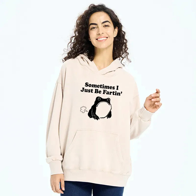 Kyoto-Lion Farting Frog Japanese Washed Hoodie