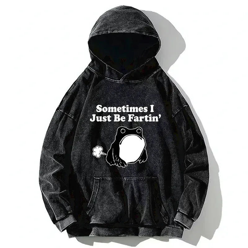 Japanese washed hoodie for casual wear