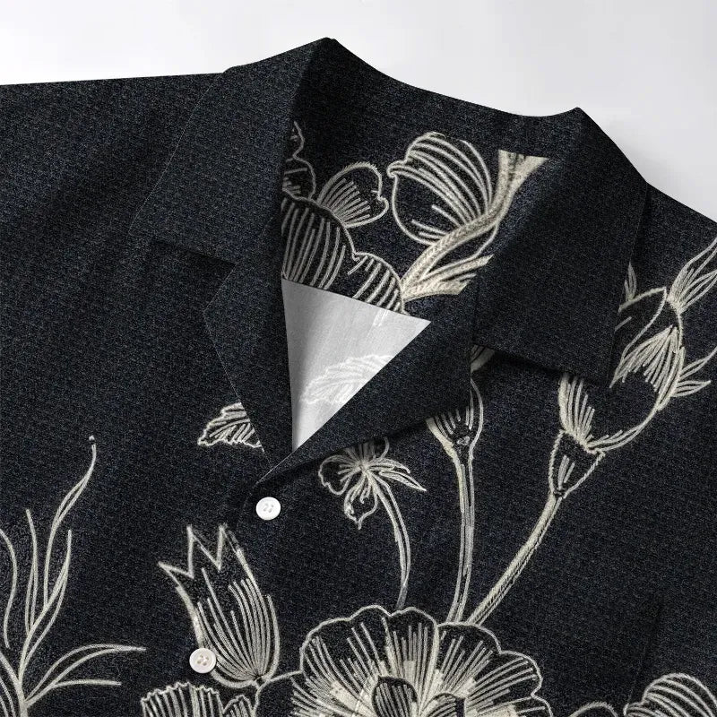 Japanese Floral Hawaiian Shirt for Summer