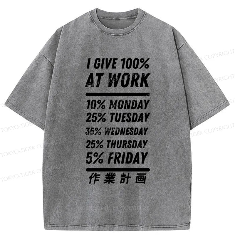 Kyoto-Lion Work Plan Washed T-Shirt