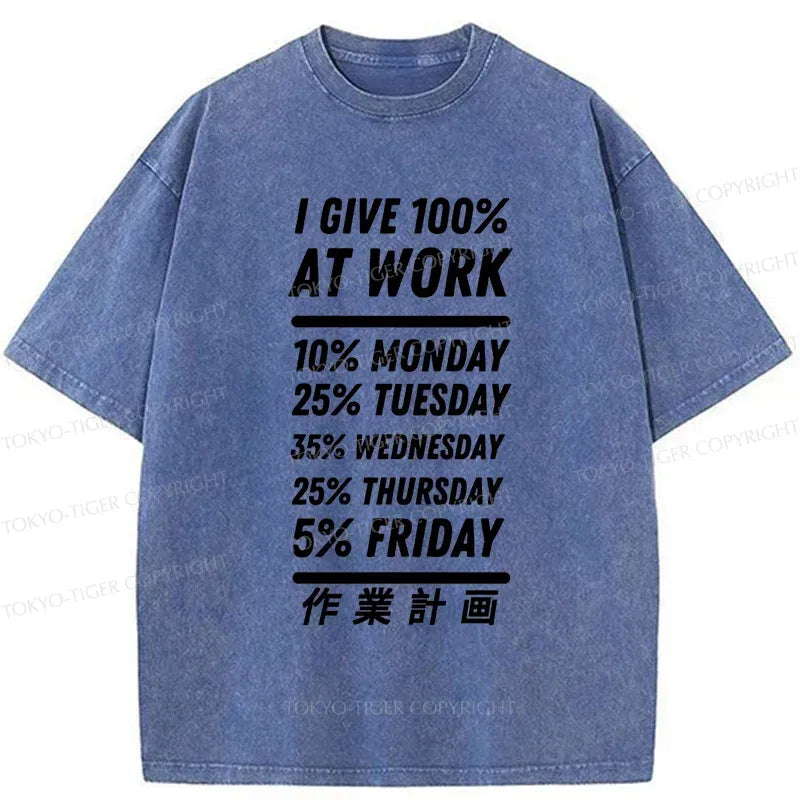 Kyoto-Lion Work Plan Washed T-Shirt
