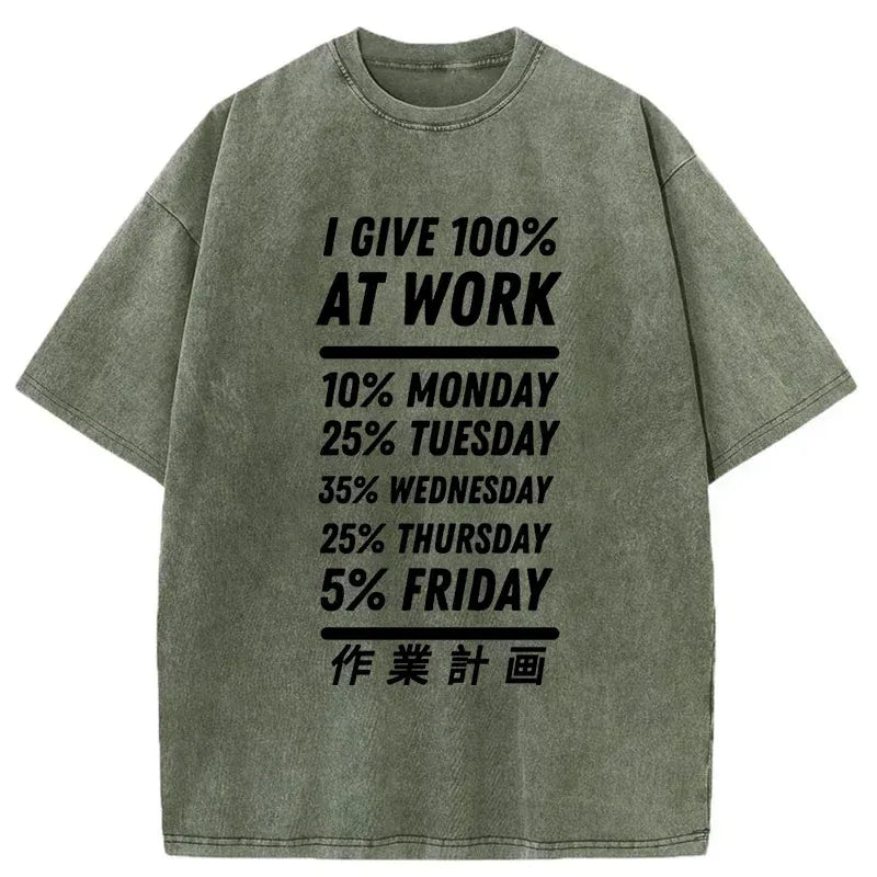 Kyoto-Lion Work Plan Washed T-Shirt