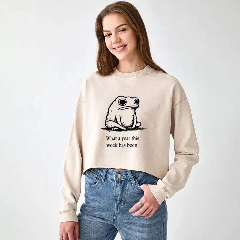 washed crop sweatshirt streetwear daily wear