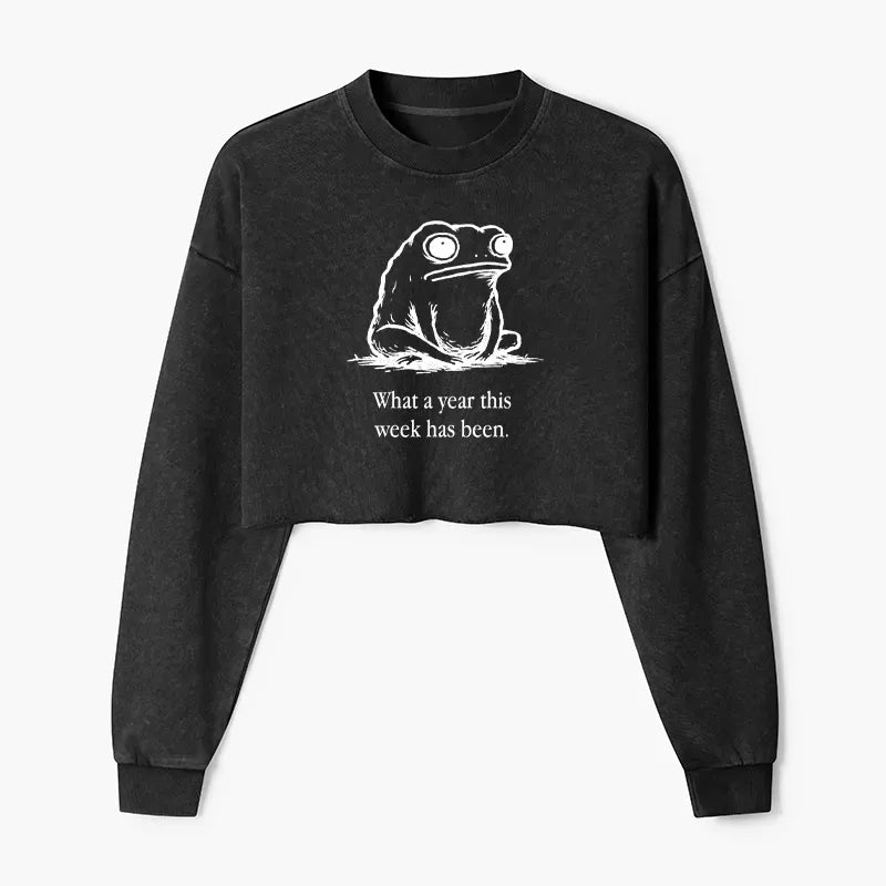 Kyoto lion crop sweatshirt for women
