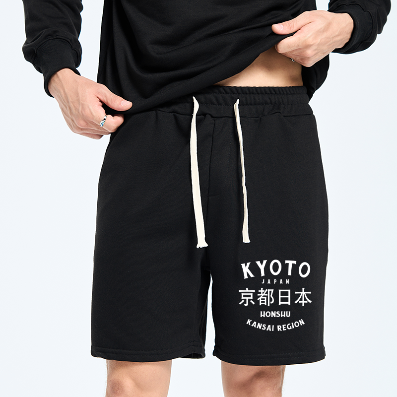 comfortable unisex shorts with japanese kanji