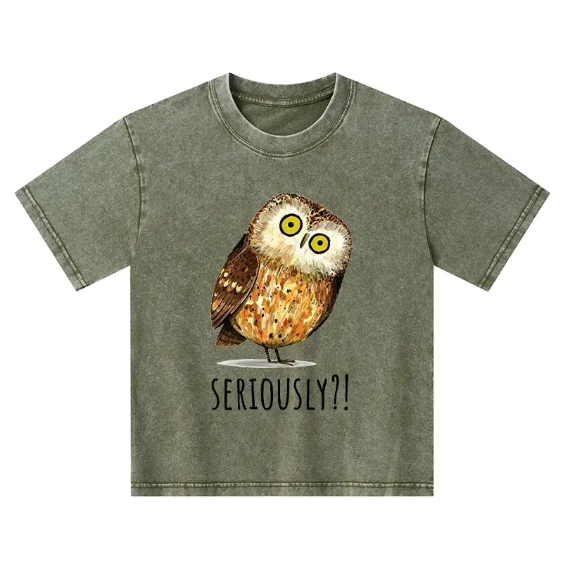 Japanese Ukiyo-e Owl T-Shirt for Toddlers
