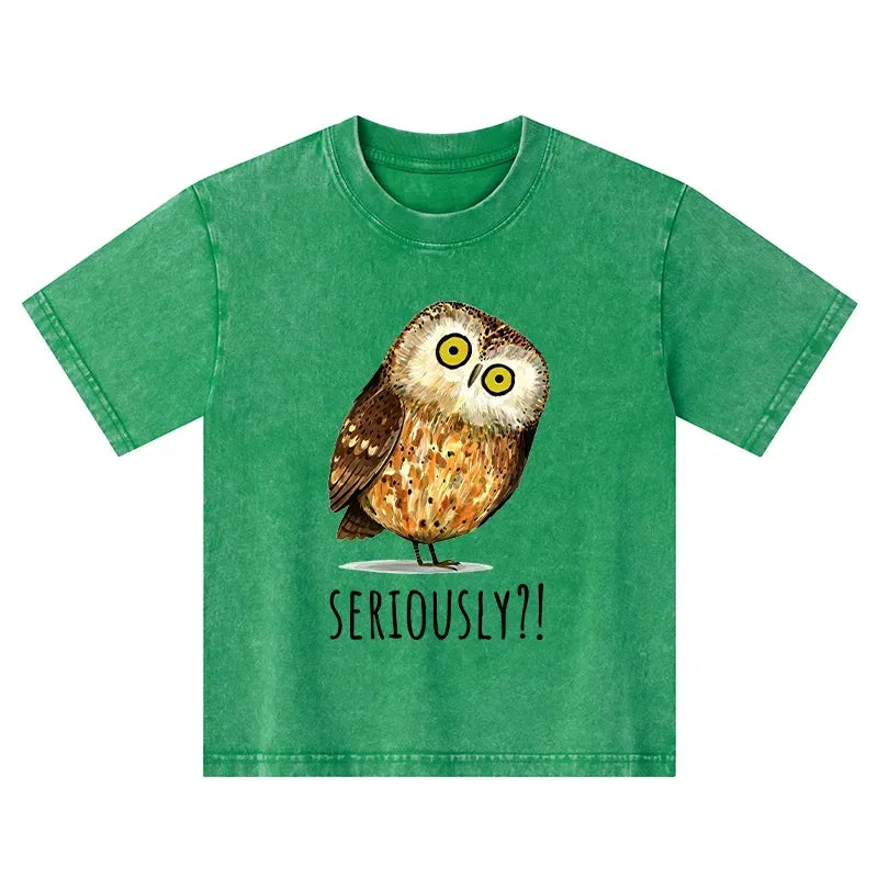Japanese Ukiyo-e Owl T-Shirt for Toddlers