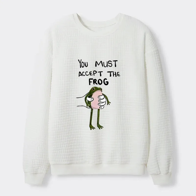 Kyoto-Lion Accept This Frog Waffle Sweatshirt