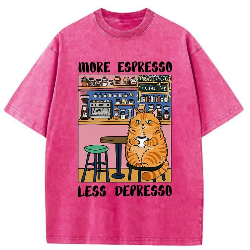 Japanese vintage cat espresso t-shirt gift idea
