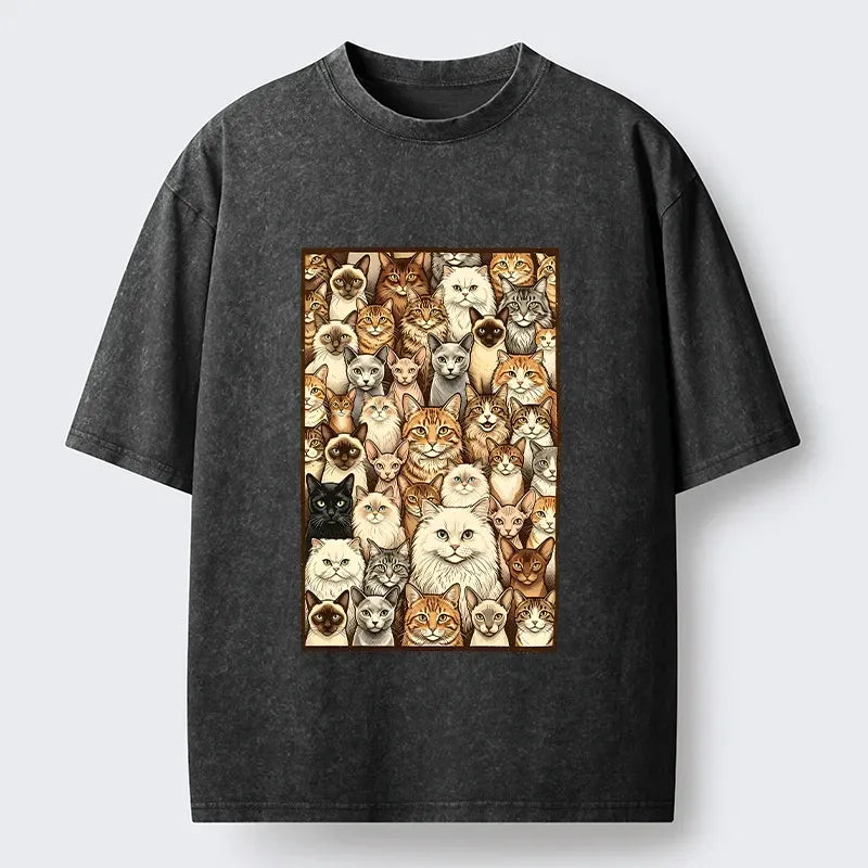 Washed Crew Neck Tee for Streetwear