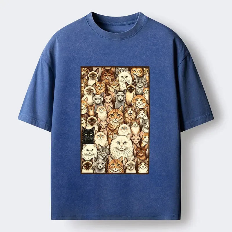 Washed Crew Neck Tee for Streetwear