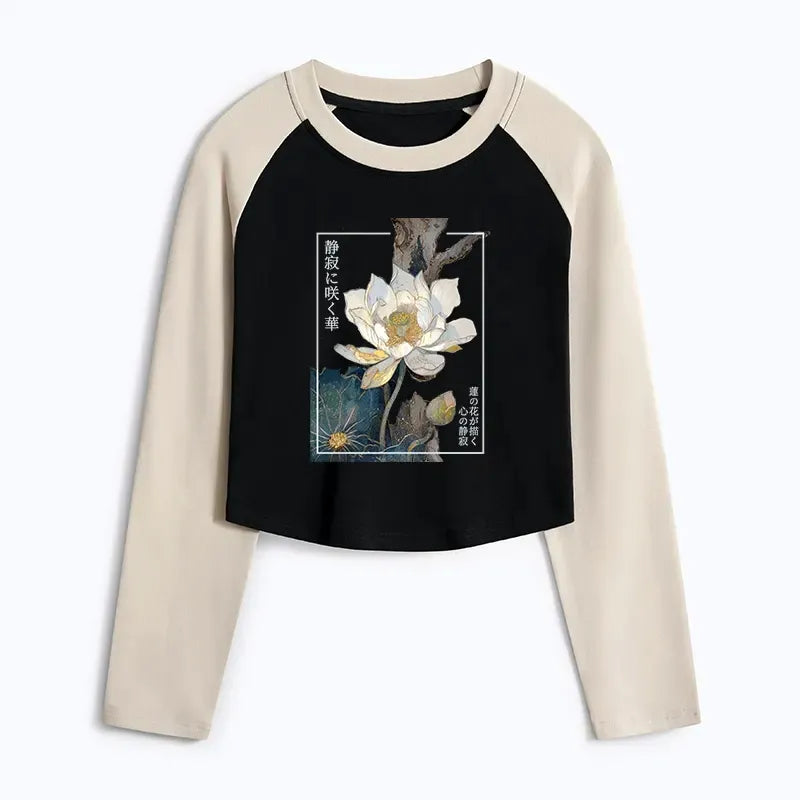 Premium Japanese Blooming Lotus Raglan T-Shirt