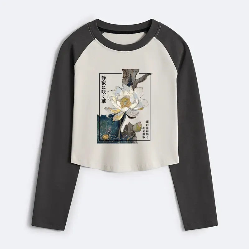 Premium Japanese Blooming Lotus Raglan T-Shirt