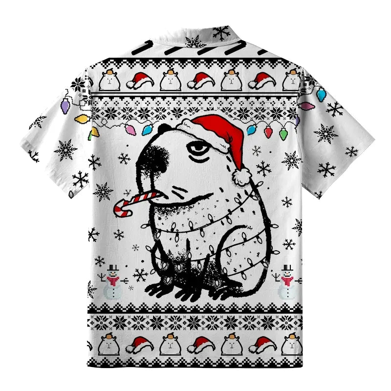 Japanese Christmas Capybara Hawaiian Shirt