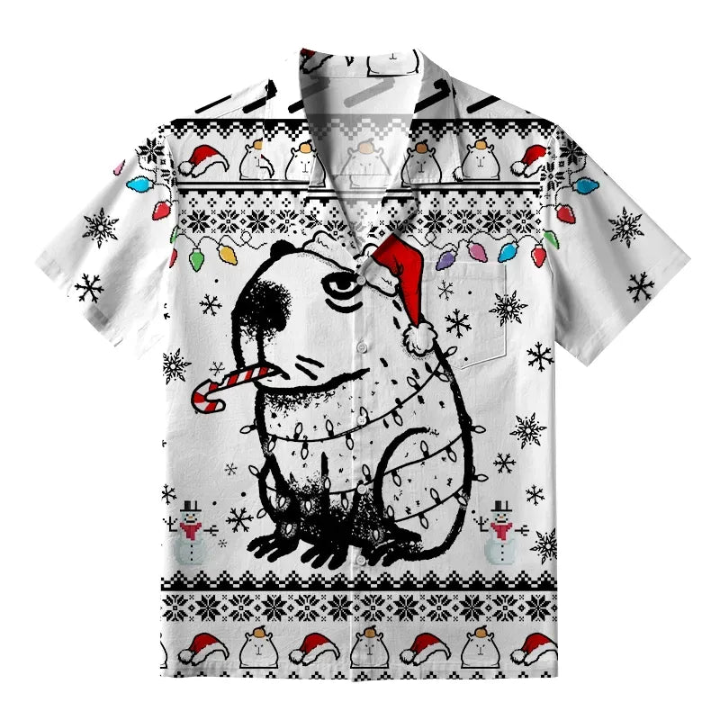 Kyoto-Lion Christmas Capybara Aloha Hawaiian Shirt
