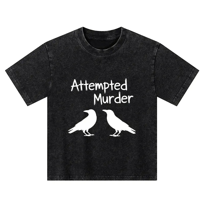 Kyoto-Lion Two Crows Attempted Murder Joke Kids Washed T-Shirt